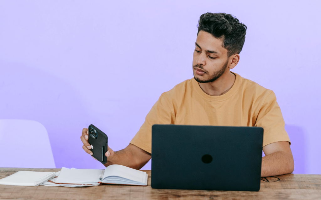 small business owner managing phone calls and tasks without a system